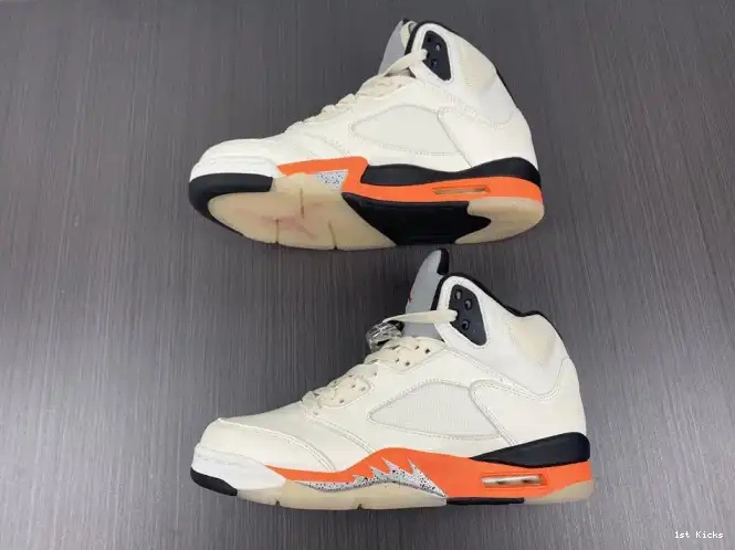 1st Kicks Shoes Jordan DC1060-100 5 Retro Orange Total 0506